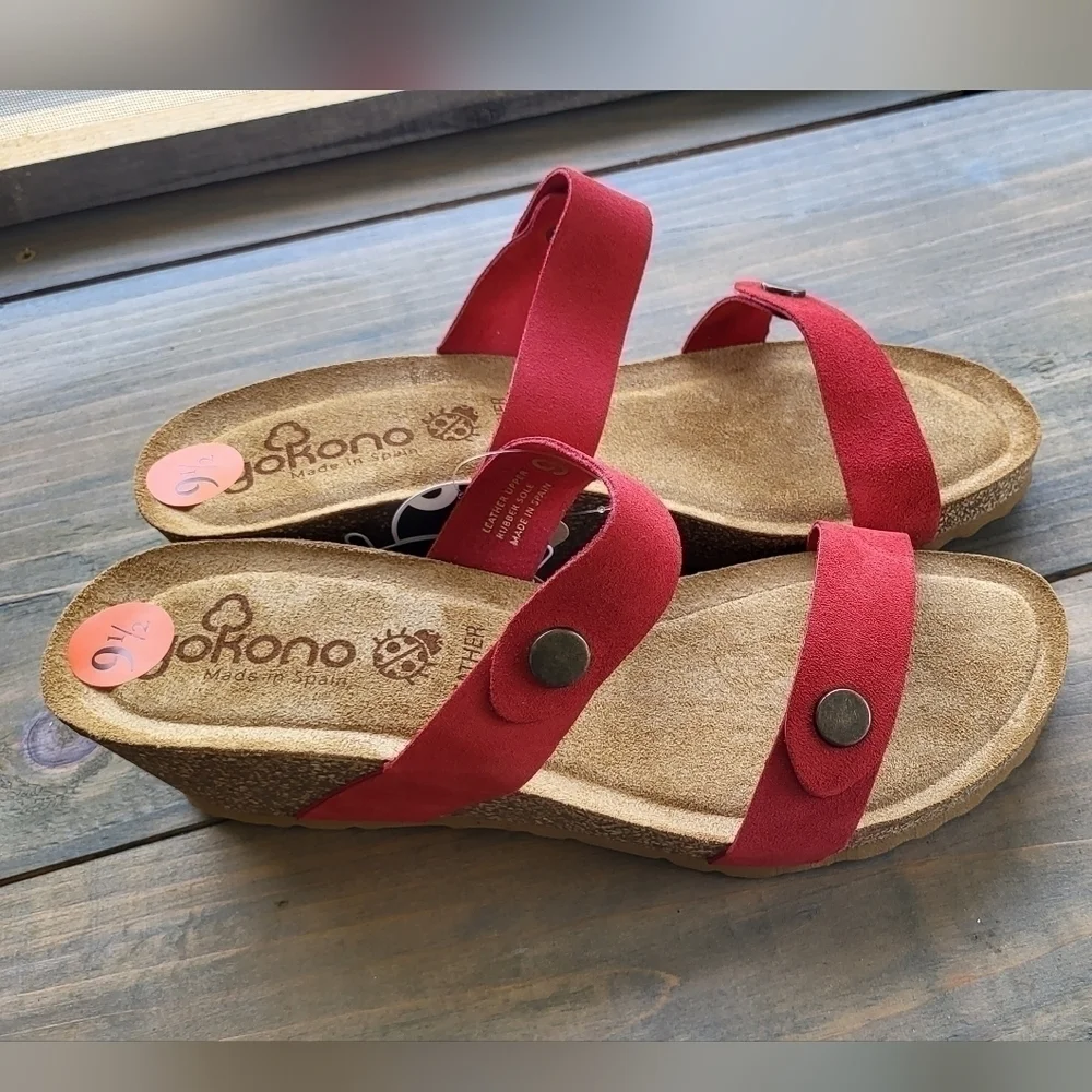 Yokono Leather Suede 2 Strap Sandal Size 9.5